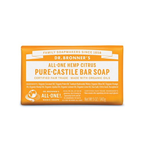Dr Bronner's Castile Soap Bar Citrus Orange 140g     