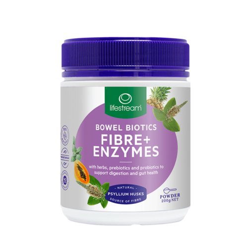 Lifestream Bowel Biotics Fibre + Enzymes 