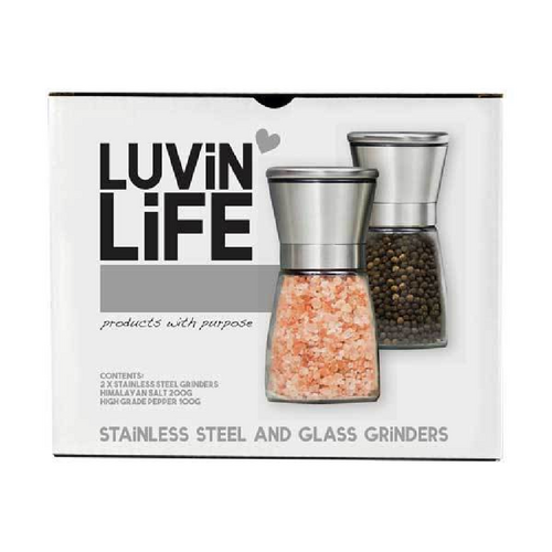 Luvin Life Salt And Pepper Grinders - Filled