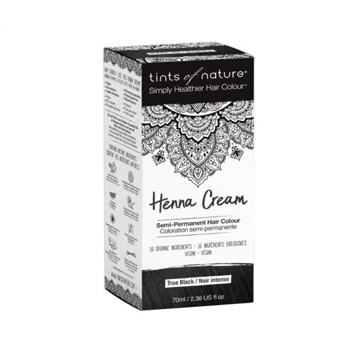 Tints of Nature Semi-Permanent Hair Dye Henna Cream True Black