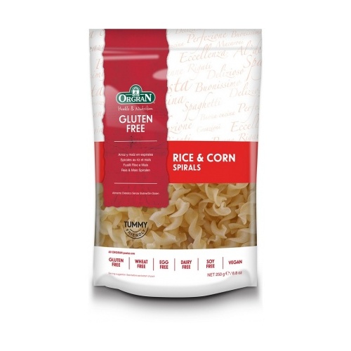 Orgran Pasta Rice & Corn Spirals 250g