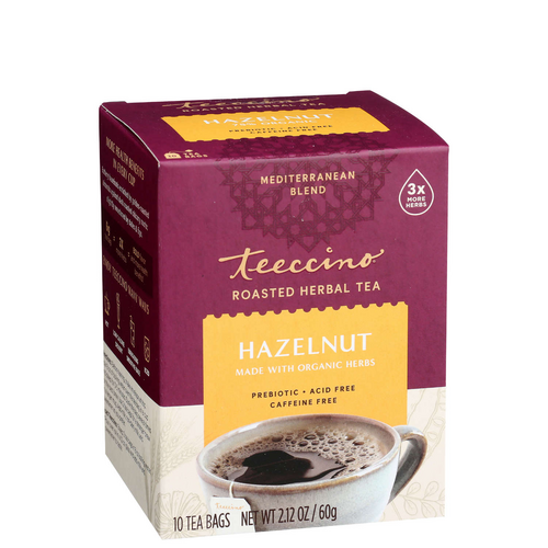Teeccino Caffiene-Free Hazelnut Herbal Coffee Medium Roast - 10 Teebags