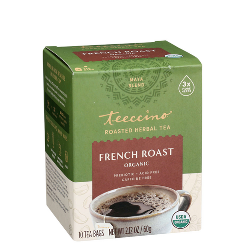 Teeccino Caffiene-Free French Roast Herbal Coffee Dark Roast - 10 Teebags