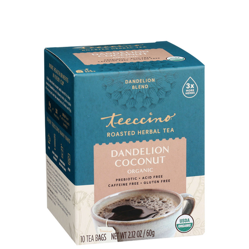 Teeccino Dandelion Coconut Roasted Herbal Tea - 10 Teabags