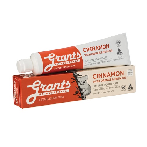 Grants Cinnamon Toothpaste (with orange and neem oil) 110g