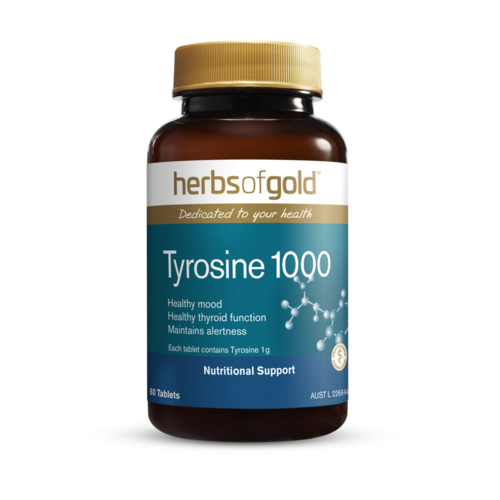 Herbs of Gold Tyrosine 1000 60 Tablets 