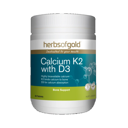 Herbs of Gold Calcium K2 With D3 90 Tablets 