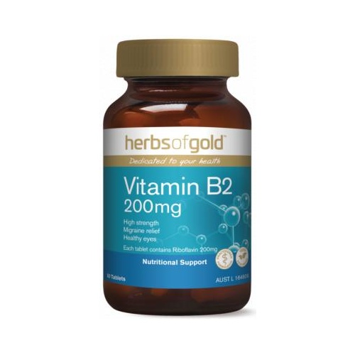 Herbs of Gold Vitamin B2 200mg 60 Tablets 