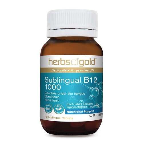 Herbs of Gold Sublingual Vitamin B12 1000 75 Tablets