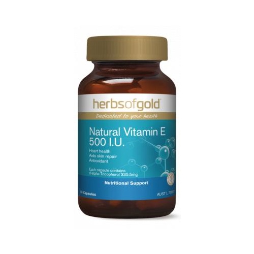 Herbs of Gold Natural Vitamin E 500IU 100 Capsules
