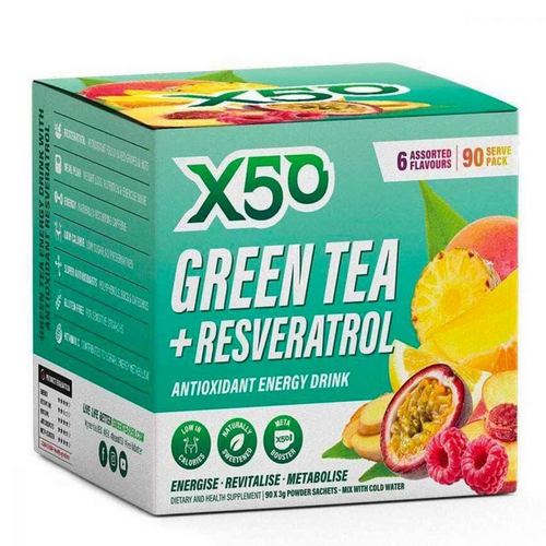 X50 Green Tea + Resveratrol Assorted Flavours  60 serves