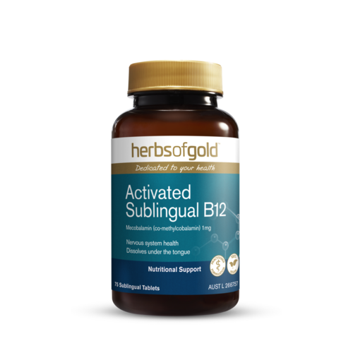 Herbs of Gold Activated Sublingual Vitamin B12 75 Tablets