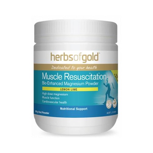 Herbs of Gold Muscle Resuscitation Lemon Lime Flavoured Magnesium Powder 300g