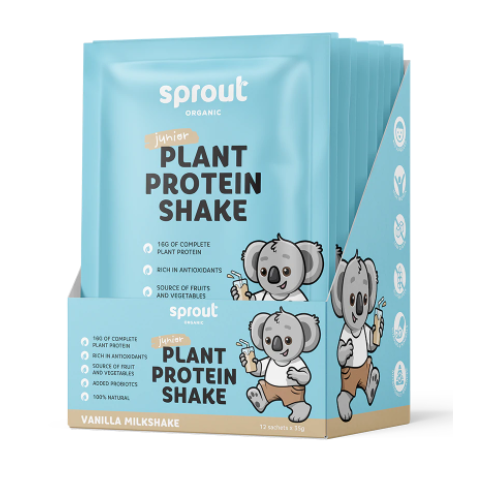 Sprout Organics Junior Plant Protein Shake Vanilla Milkshake 12x35g